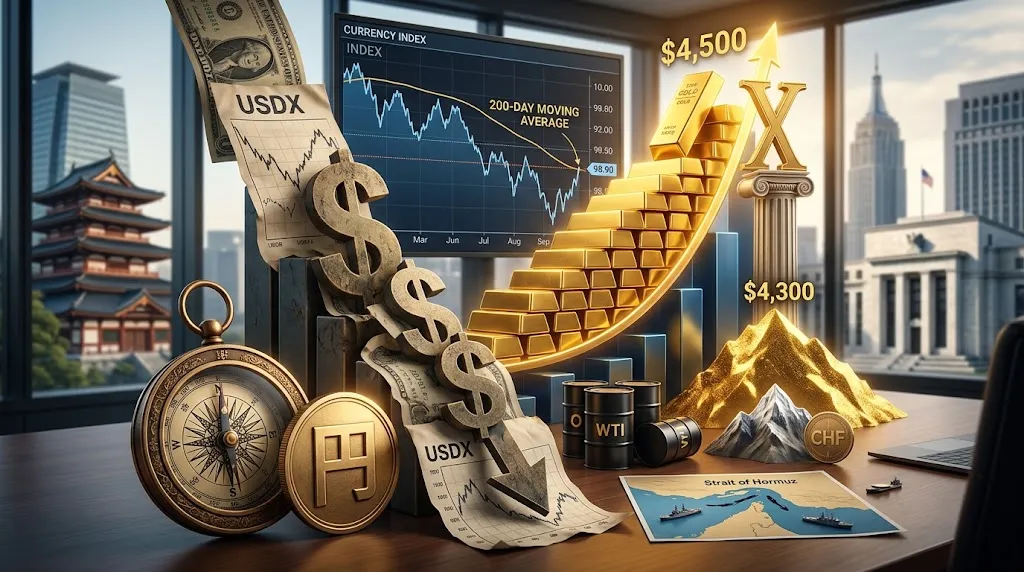 A second yen surge sinks the dollar and gold tests $4,500