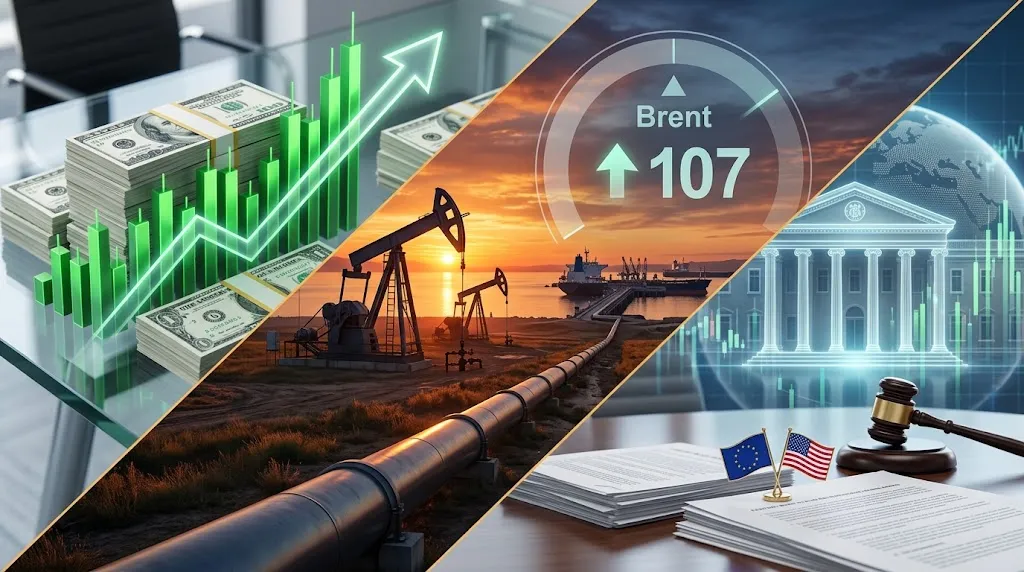 El Brent salta a $107 y las apuestas a la Fed llegan al 87%