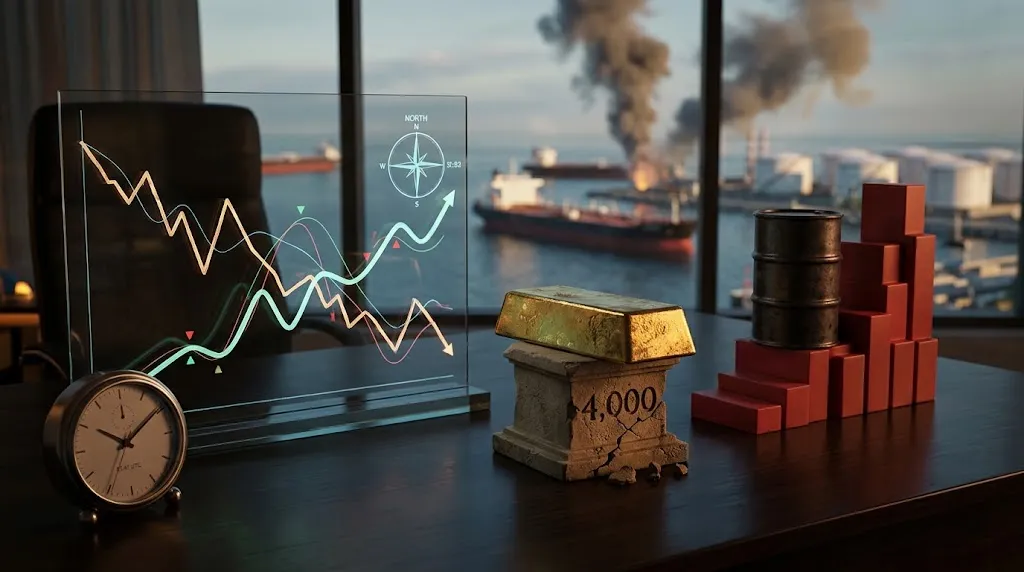 Gold closes below $4,000 as oil climbs to its highest since May